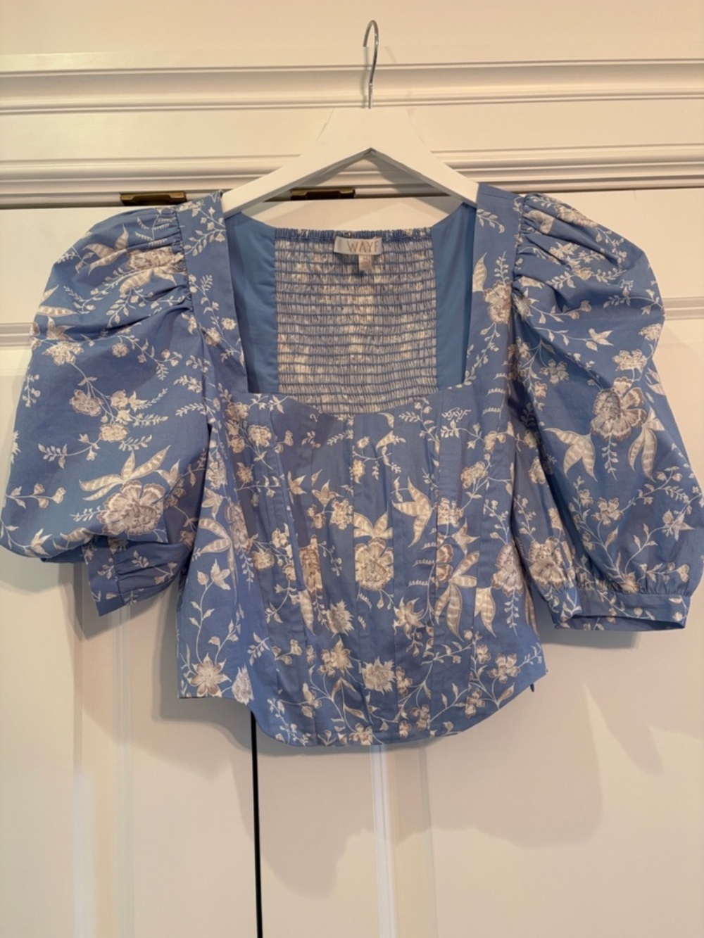 Blue Floral Corset Top
